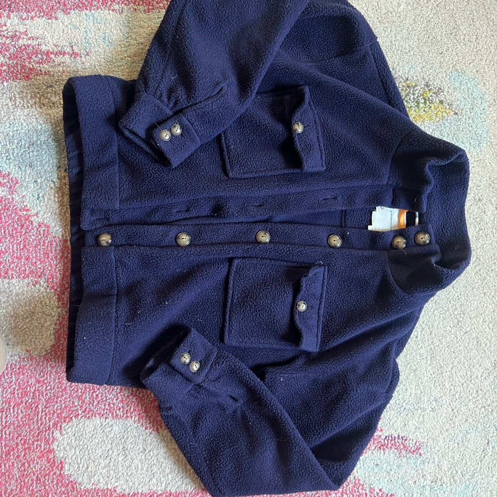 Anthropologie Deep Blue Fleece Jacket